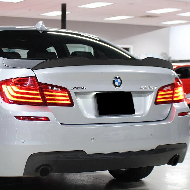 W-Power ABS PSM-Style Rear Trunk Lip Duckbill Spoiler Wing For 2011-2016 BMW 5-Series M5 / F10 / F18 Sedan -Unpainted Matte Black - Image 7