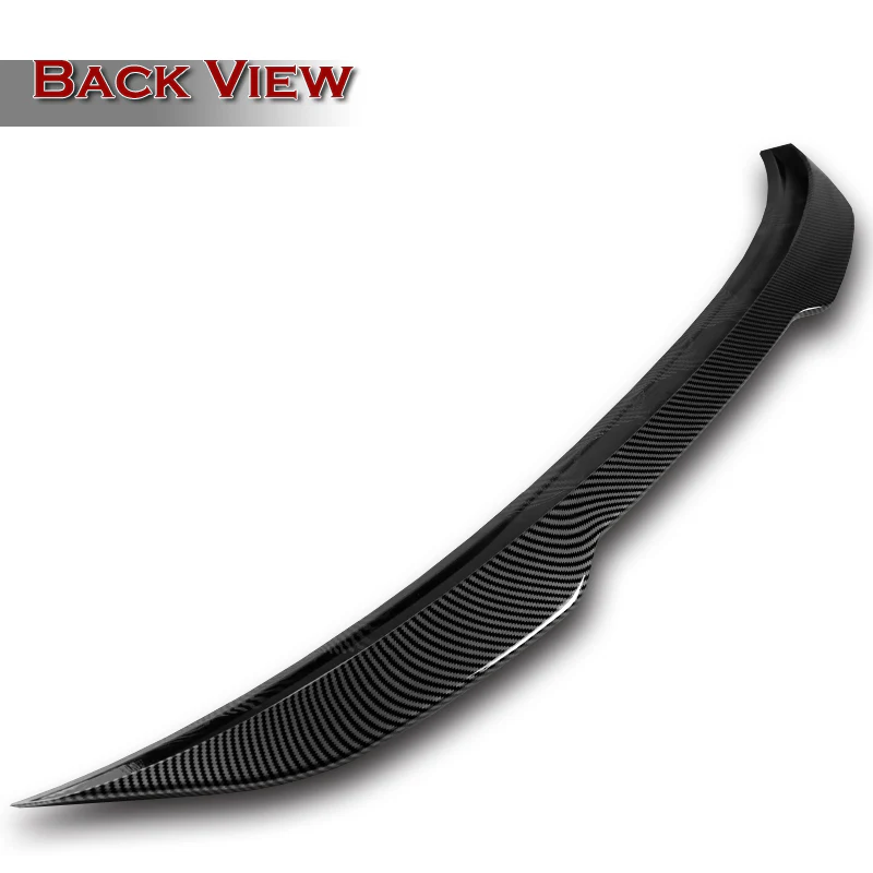 W-Power ABS PSM-Style Rear Trunk Lip Duckbill Spoiler Wing For 2011-2016 BMW 5-Series M5 / F10 / F18 Sedan -Carbon Fiber Look - Image 2