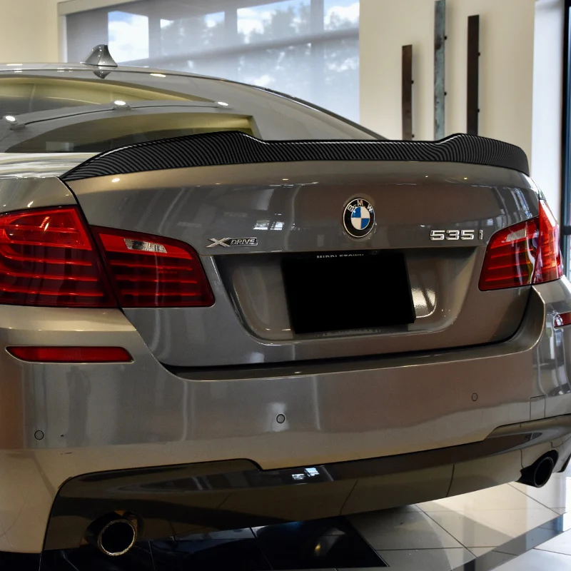 W-Power ABS PSM-Style Rear Trunk Lip Duckbill Spoiler Wing For 2011-2016 BMW 5-Series M5 / F10 / F18 Sedan -Carbon Fiber Look - Image 6