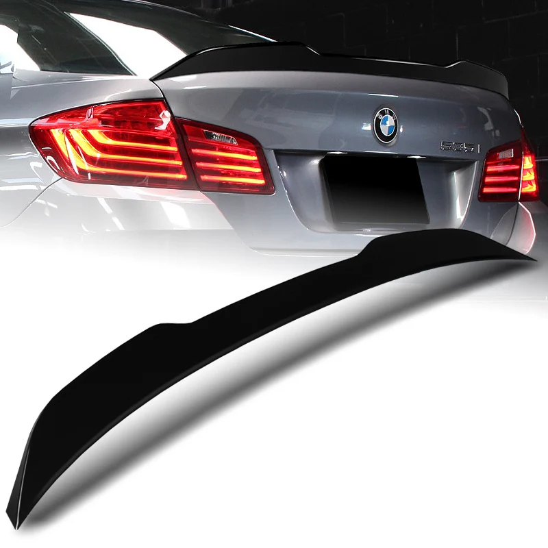 W-Power ABS PSM-Style Rear Trunk Lip Duckbill Spoiler Wing For 2011-2016 BMW 5-Series M5 / F10 / F18 Sedan -Pearl Black - Image 5