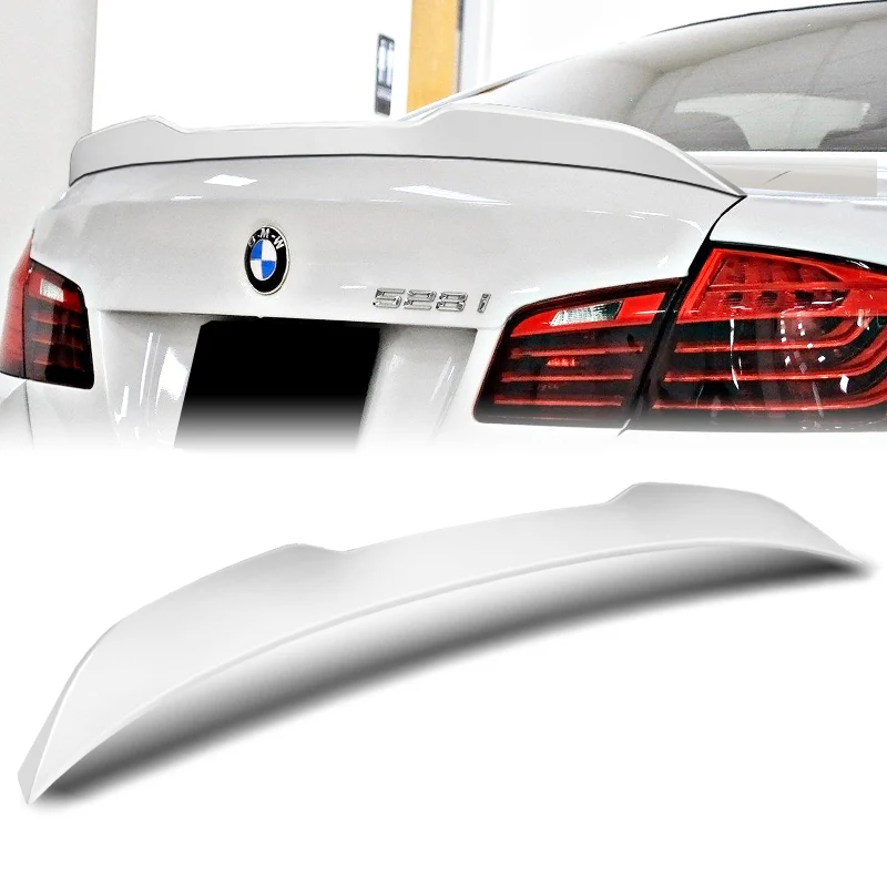 W-Power ABS PSM-Style Rear Trunk Lip Duckbill Spoiler Wing For 2011-2016 BMW 5-Series M5 / F10 / F18 Sedan -Pearl White - Image 5