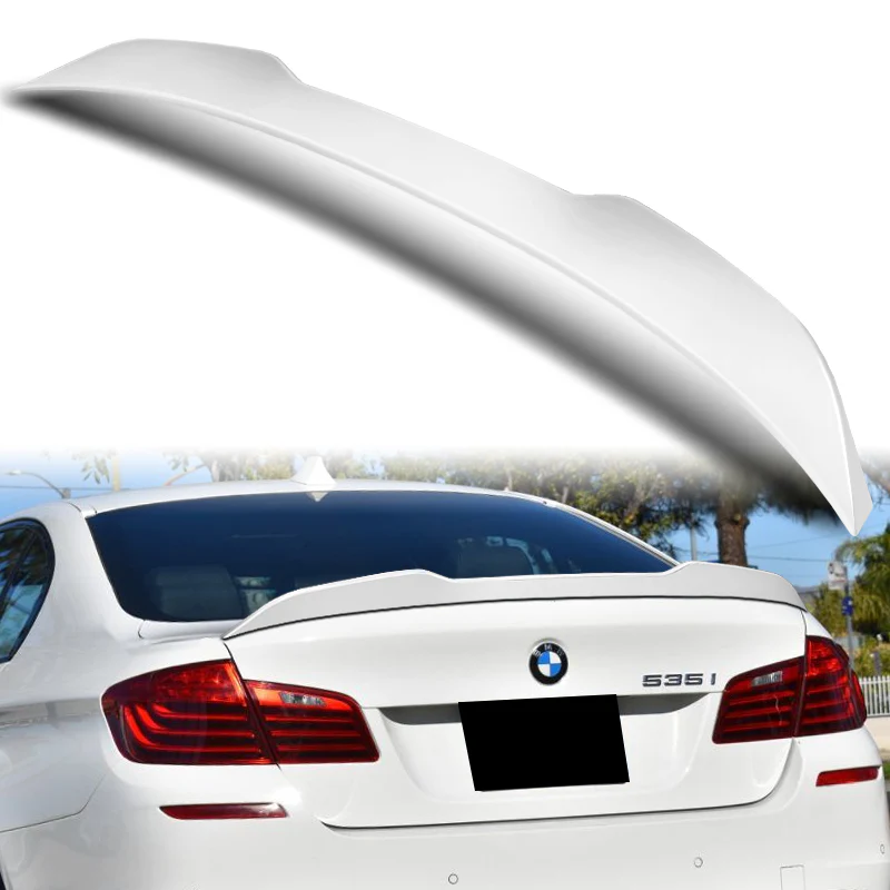 W-Power ABS PSM-Style Rear Trunk Lip Duckbill Spoiler Wing For 2011-2016 BMW 5-Series M5 / F10 / F18 Sedan -Pearl White - Image 6