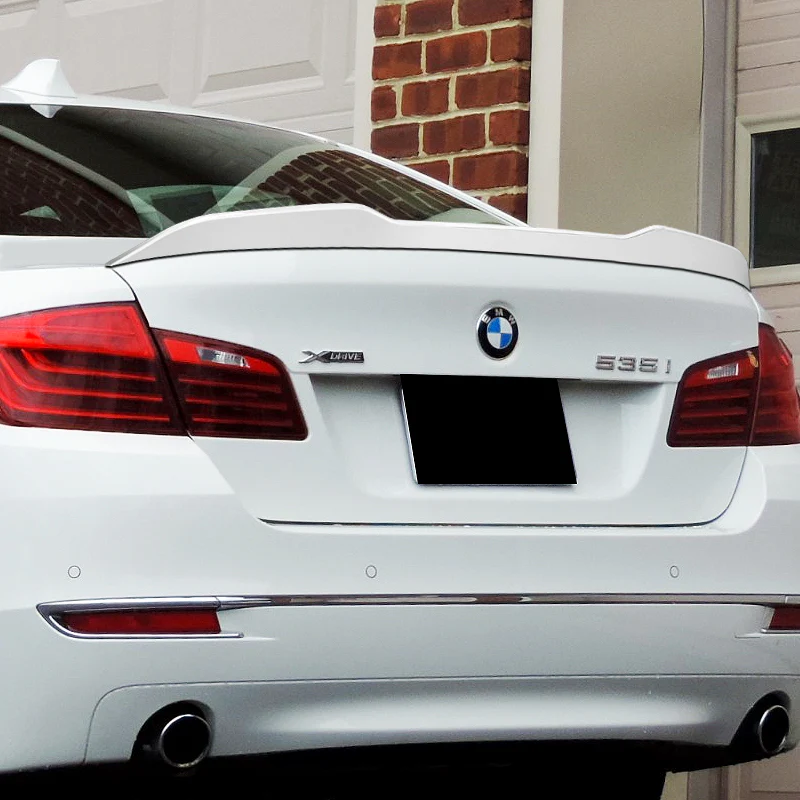 W-Power ABS PSM-Style Rear Trunk Lip Duckbill Spoiler Wing For 2011-2016 BMW 5-Series M5 / F10 / F18 Sedan -Pearl White - Image 7