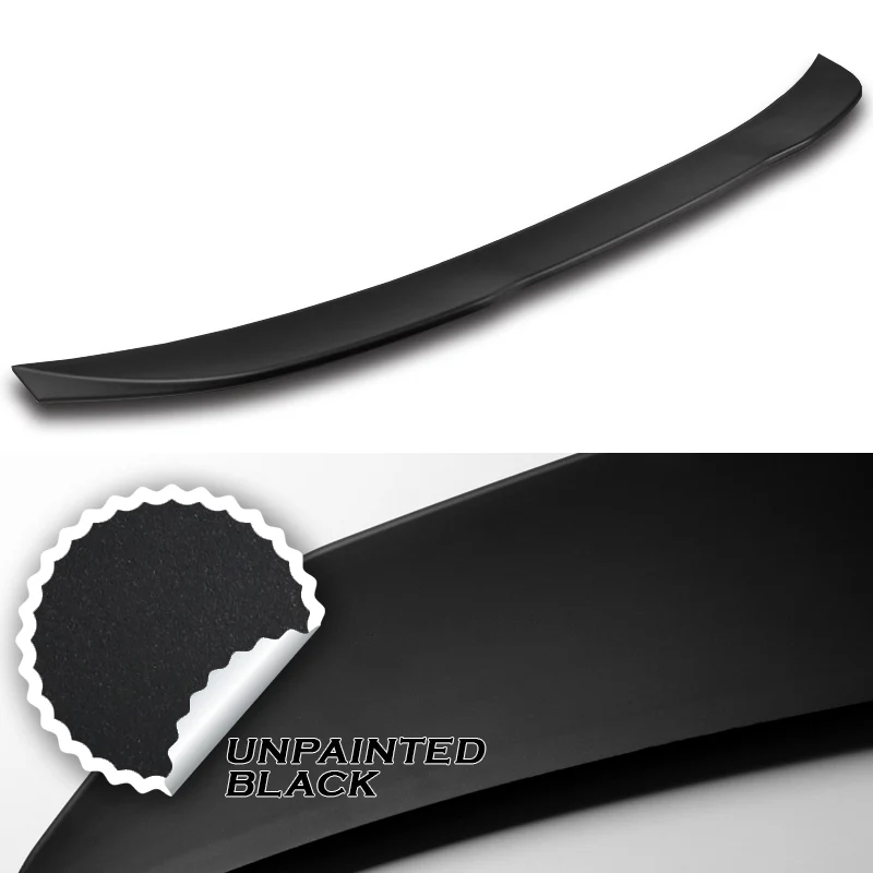 W-Power ABS PSM-Style Rear Trunk Lip Duckbill Spoiler Wing For 2017-2023 BMW 5-Series G30 / G38 -Unpainted Matte Black - Image 3