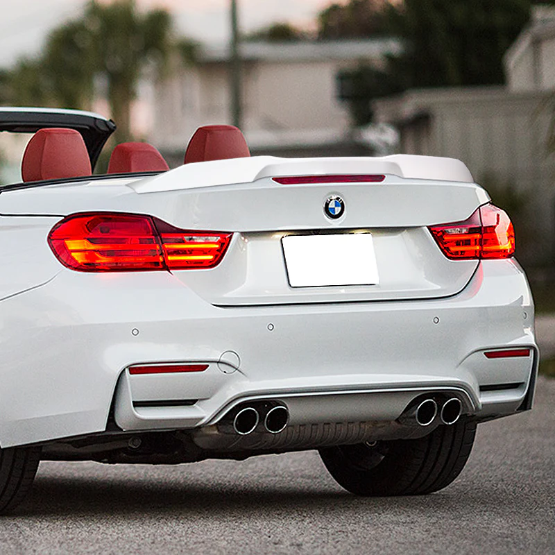 W-Power ABS PSM-Style Rear Trunk Lip Spoiler Wing For 2014-2020 BMW F33 F83 Convertible -Pearl White - Image 5