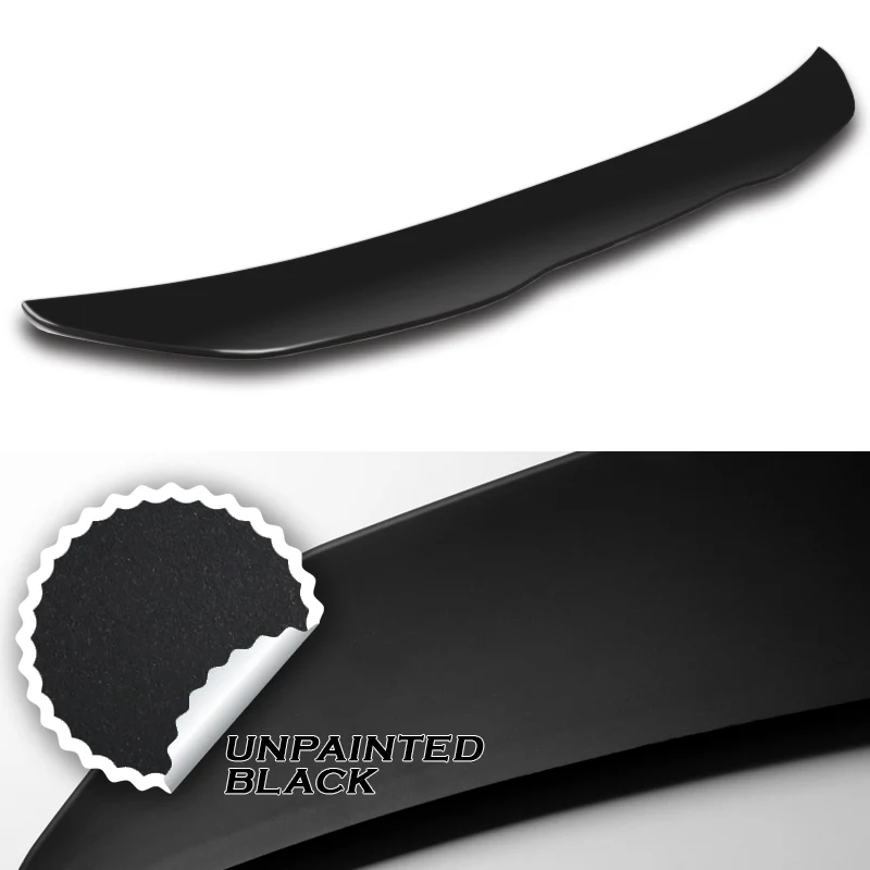 W-Power ABS PSM-Style Rear Trunk Lip Spoiler Wing For 2014-2020 BMW F33 F83 Convertible -Unpainted Matte Black - Image 2