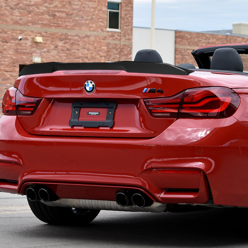 W-Power ABS PSM-Style Rear Trunk Lip Spoiler Wing For 2014-2020 BMW F33 F83 Convertible -Unpainted Matte Black - Image 6