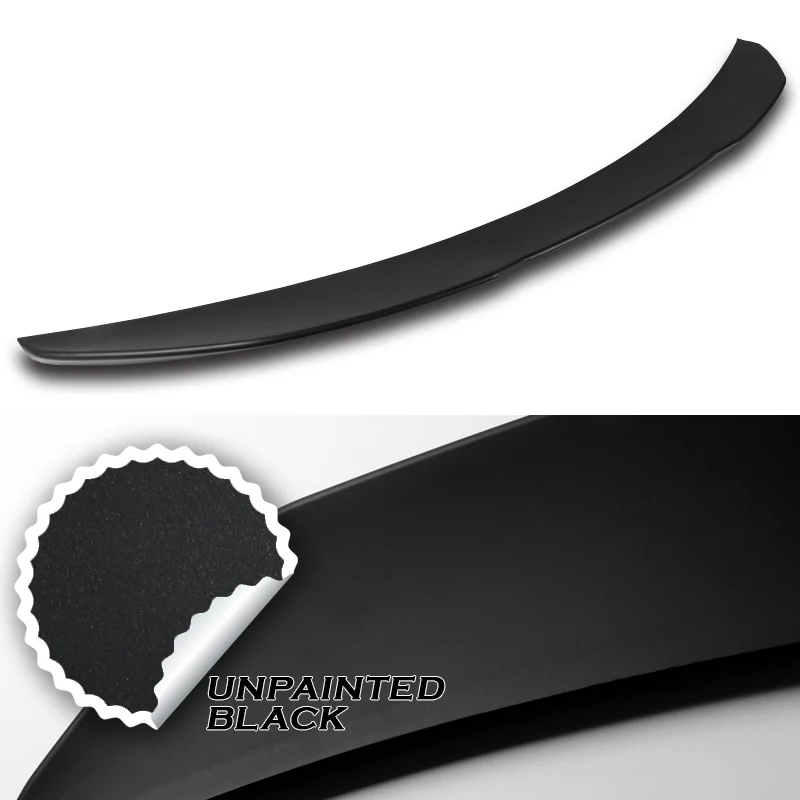 W-Power ABS PSM-Style Rear Trunk Lip Duckbill Spoiler Wing For 2015-2021 BMW 2-Series F23 Convertible -Unpainted Matte Black - Image 3