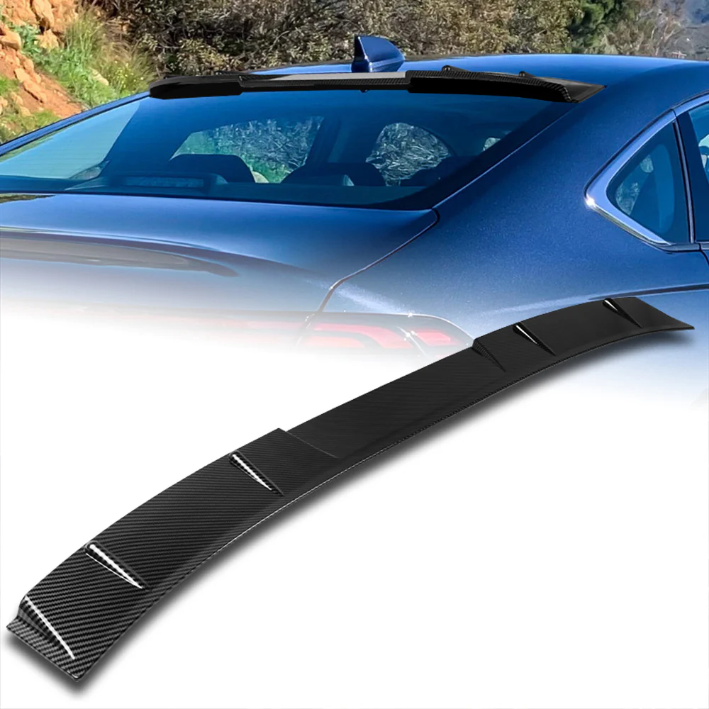 W-Power ABS Rear Widow Roof Visor Wing Spoiler For 2023- 2025 Honda Accord Sedan -Carbon Fiber Style - Image 6