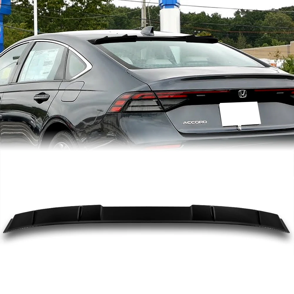 W-Power ABS Rear Widow Roof Visor Wing Spoiler For 2023- 2025 Honda Accord Sedan -Pearl Black - Image 6