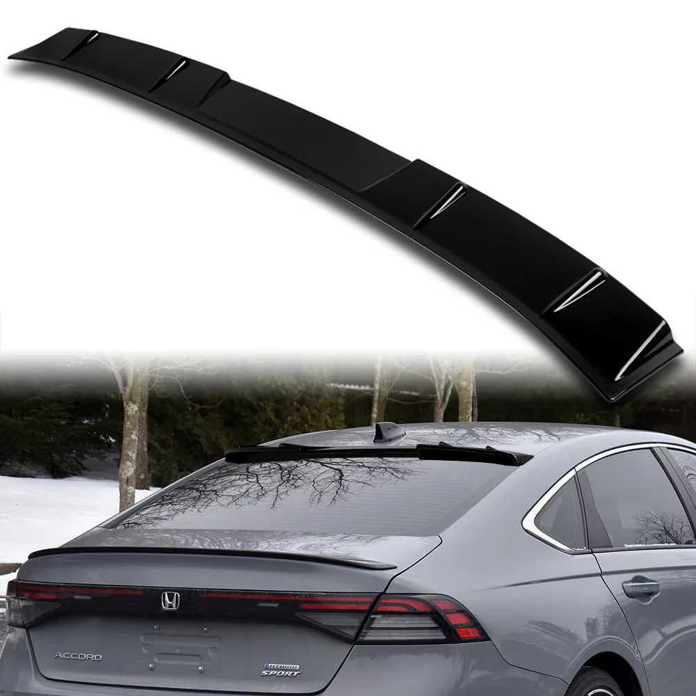 W-Power ABS Rear Widow Roof Visor Wing Spoiler For 2023- 2025 Honda Accord Sedan -Pearl Black - Image 7