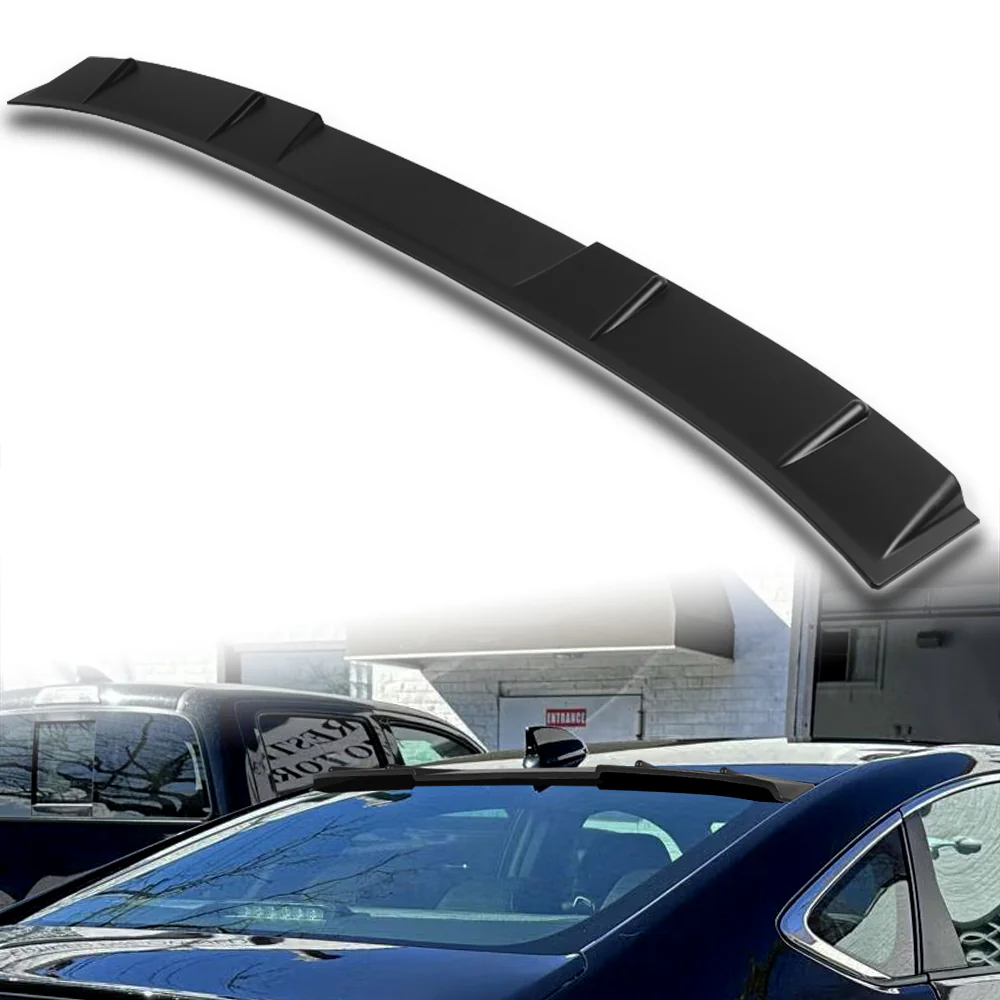 W-Power ABS Rear Widow Roof Visor Wing Spoiler For 2023- 2025 Honda Accord Sedan -Unpainted Black - Image 5