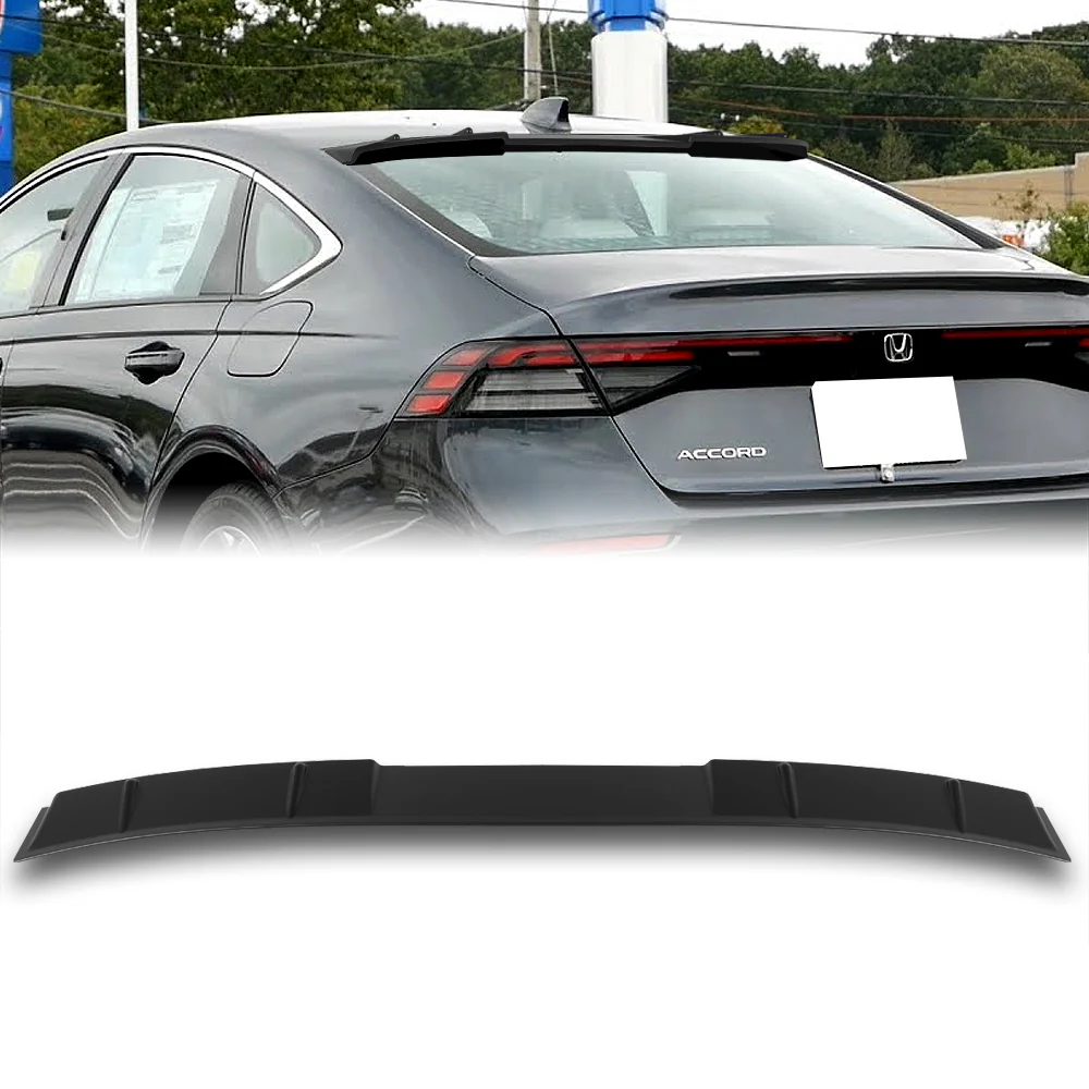 W-Power ABS Rear Widow Roof Visor Wing Spoiler For 2023- 2025 Honda Accord Sedan -Unpainted Black - Image 6