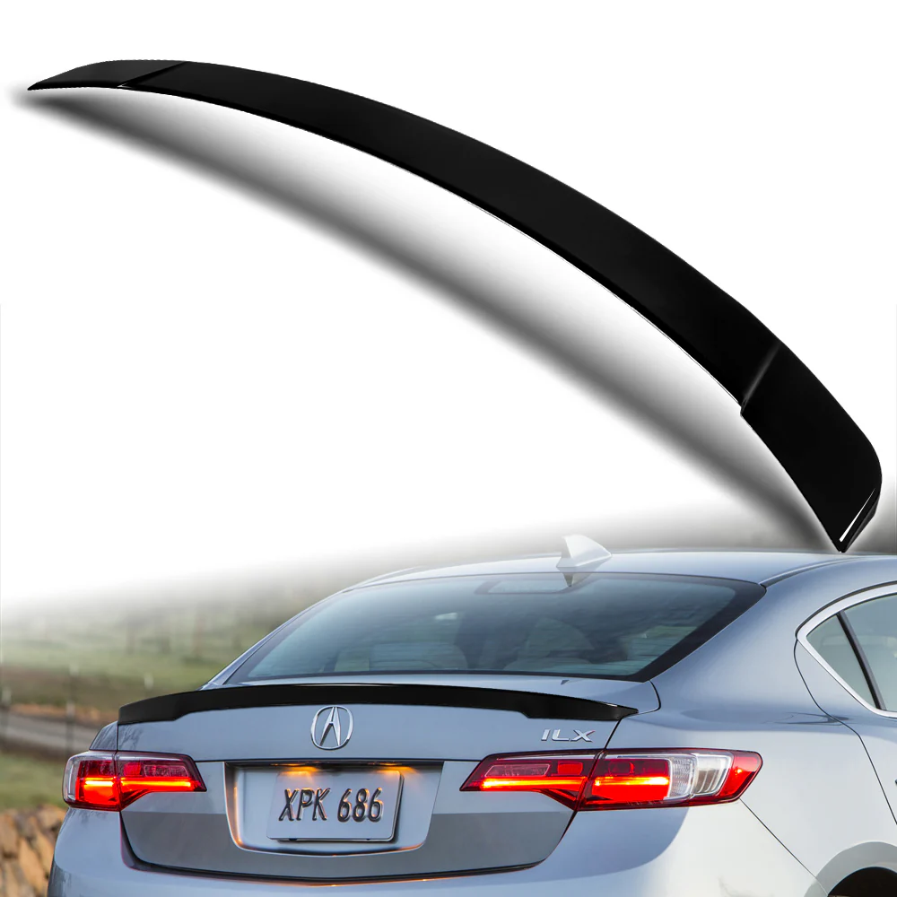 W-Power ABS STP-Style Rear Trunk Lip Duckbill Spoiler Wing For 2013-2018 Acura ILX -Pearl Black - Image 5