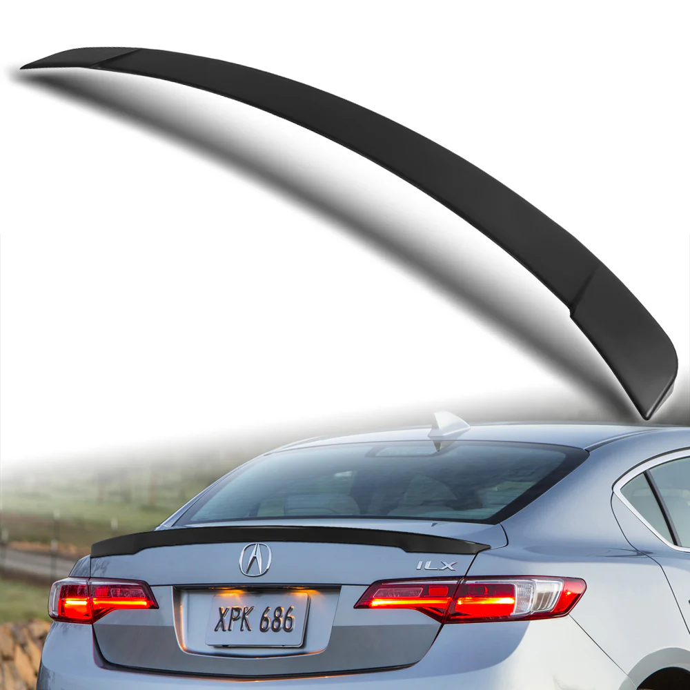 W-Power ABS STP-Style Rear Trunk Lip Duckbill Spoiler Wing For 2013-2018 Acura ILX -Unpainted Matte Black - Image 5