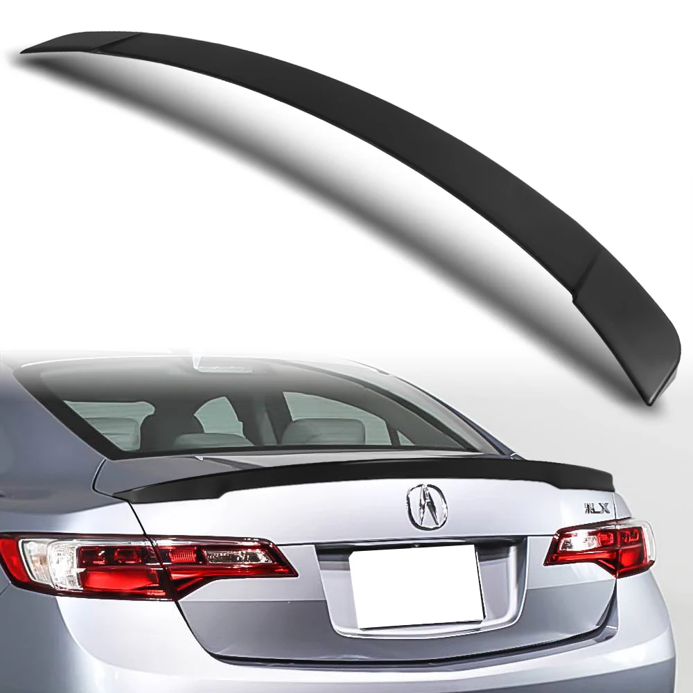 W-Power ABS STP-Style Rear Trunk Lip Duckbill Spoiler Wing For 2013-2018 Acura ILX -Unpainted Matte Black - Image 6
