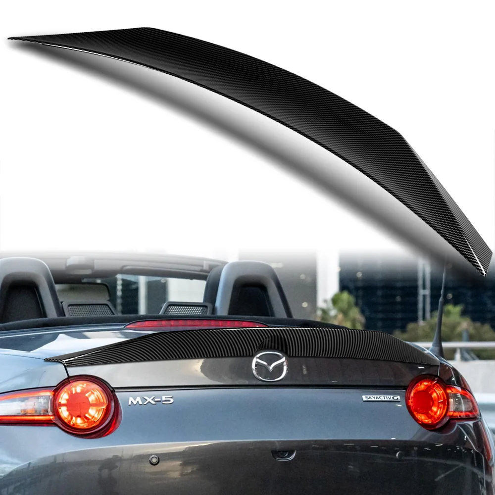 W-Power ABS STP-Style Rear Trunk Lip Duckbill Spoiler Wing For 2016-2024 Mazda Miata MX-5 -Carbon Fiber Look - Image 6