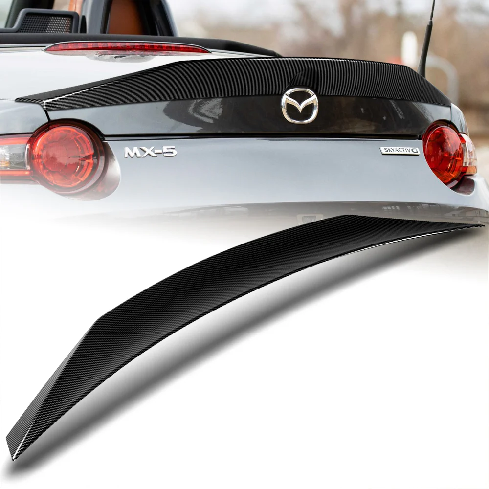 W-Power ABS STP-Style Rear Trunk Lip Duckbill Spoiler Wing For 2016-2024 Mazda Miata MX-5 -Carbon Fiber Look - Image 7