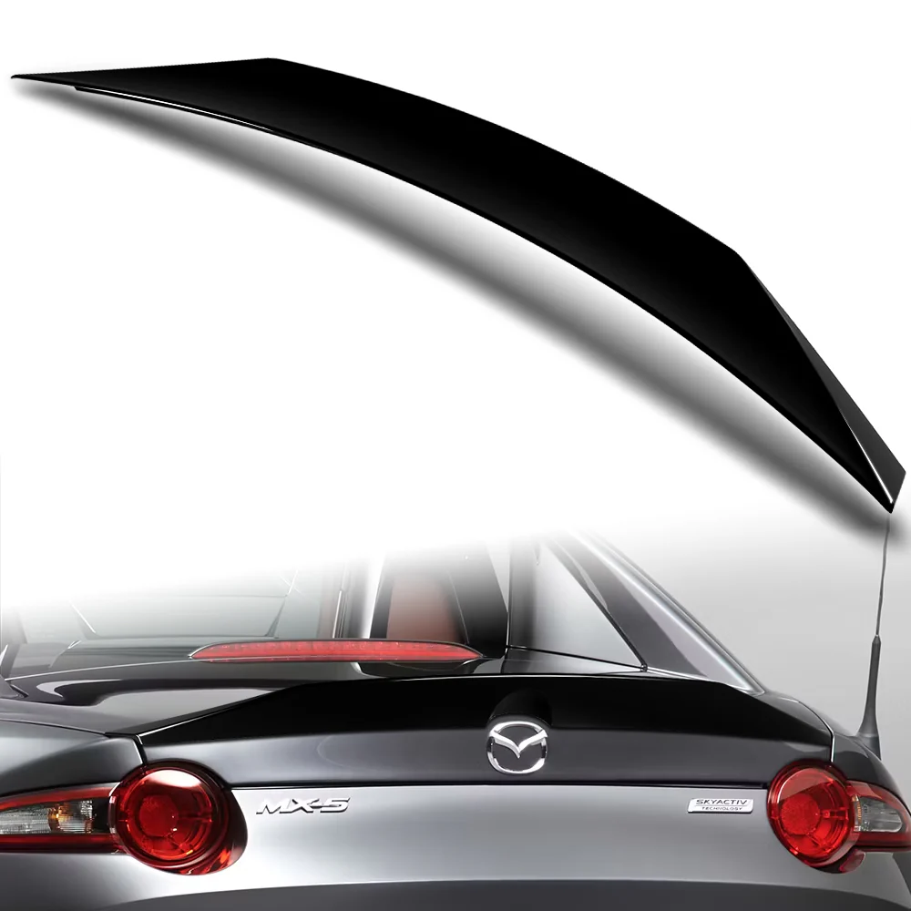 W-Power ABS STP-Style Rear Trunk Lip Duckbill Spoiler Wing For 2016-2024 Mazda Miata MX-5 -Pearl Black - Image 5
