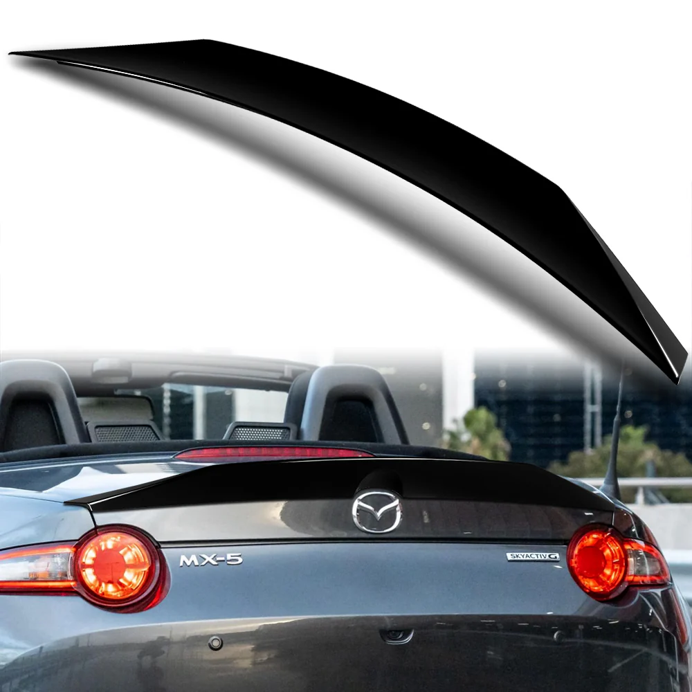 W-Power ABS STP-Style Rear Trunk Lip Duckbill Spoiler Wing For 2016-2024 Mazda Miata MX-5 -Pearl Black - Image 6