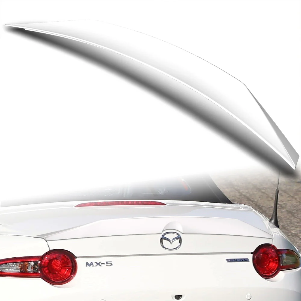 W-Power ABS STP-Style Rear Trunk Lip Duckbill Spoiler Wing For 2016-2024 Mazda Miata MX-5 -Pearl White - Image 5