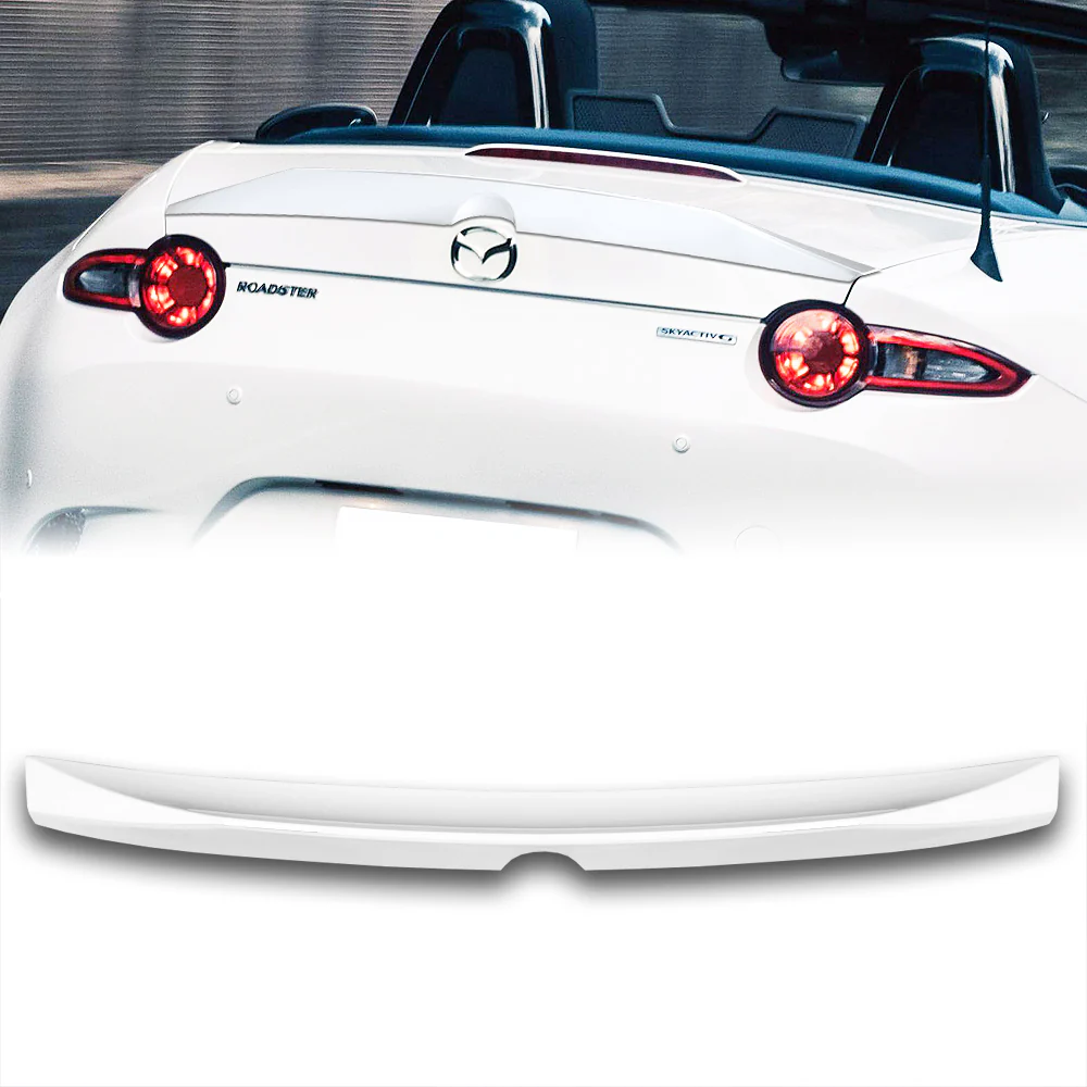 W-Power ABS STP-Style Rear Trunk Lip Duckbill Spoiler Wing For 2016-2024 Mazda Miata MX-5 -Pearl White - Image 6