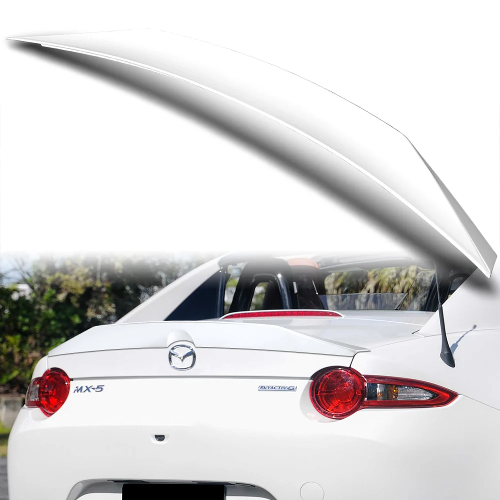W-Power ABS STP-Style Rear Trunk Lip Duckbill Spoiler Wing For 2016-2024 Mazda Miata MX-5 -Pearl White - Image 7