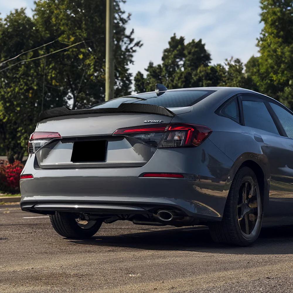 W-Power ABS STP-Style Rear Trunk Lip Duckbill Spoiler Wing For 2022 - 2026 Honda Civic 4-DR/Sedan -Carbon Fiber Look - Image 8