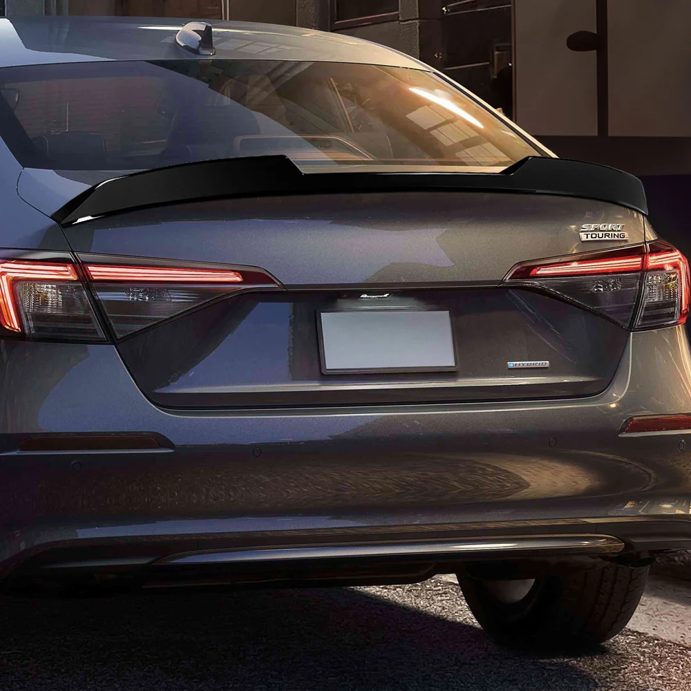 W-Power ABS STP-Style Rear Trunk Lip Duckbill Spoiler Wing For 2022 - 2026 Honda Civic 4-DR/Sedan -Pearl Black - Image 6
