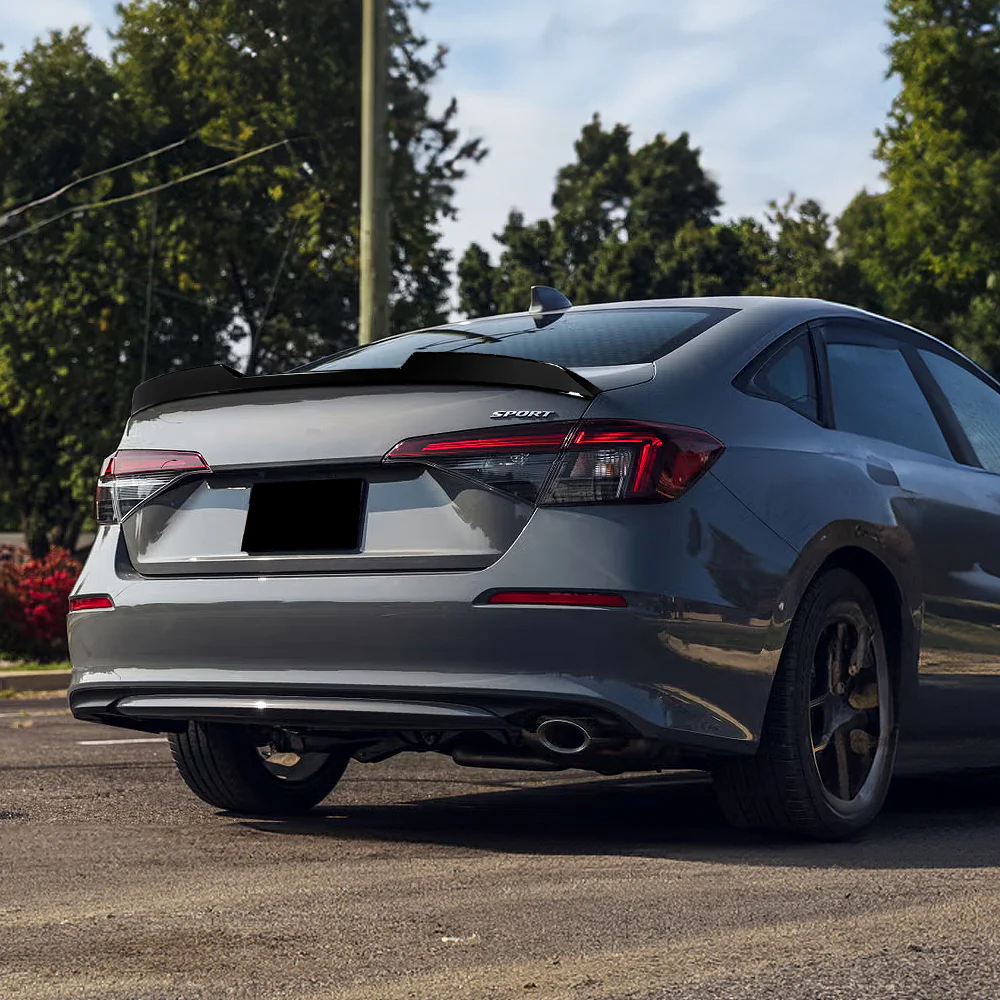 W-Power ABS STP-Style Rear Trunk Lip Duckbill Spoiler Wing For 2022 - 2026 Honda Civic 4-DR/Sedan -Pearl Black - Image 9