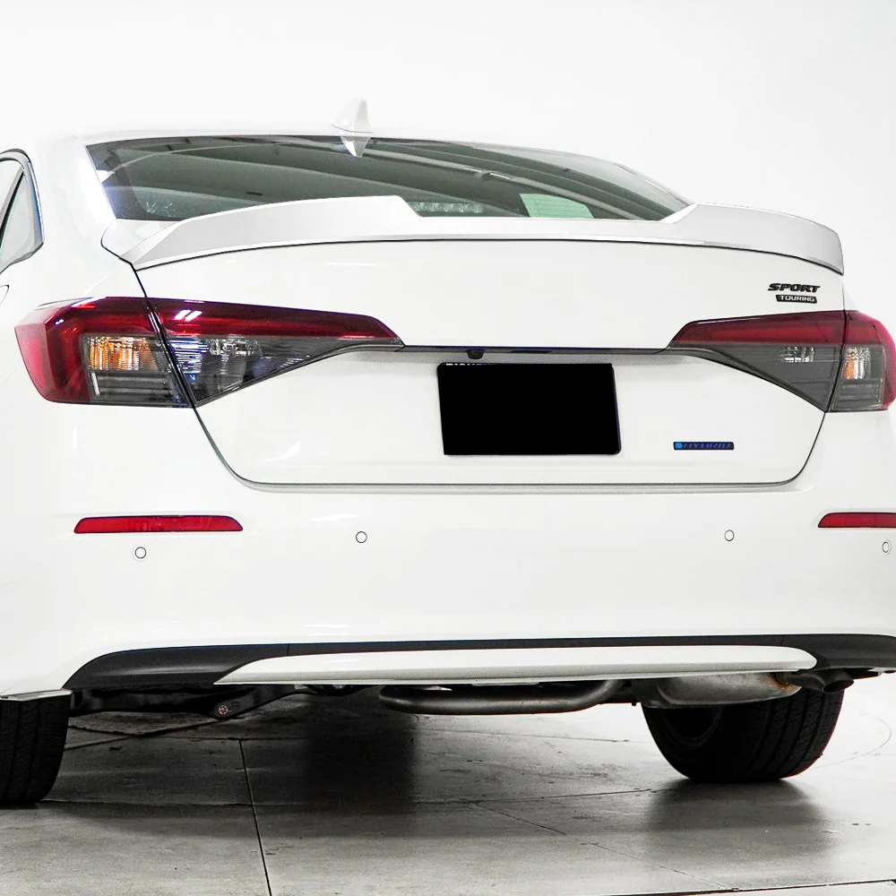 W-Power ABS STP-Style Rear Trunk Lip Duckbill Spoiler Wing For 2022 - 2026 Honda Civic 4-DR/Sedan -Pearl White - Image 6