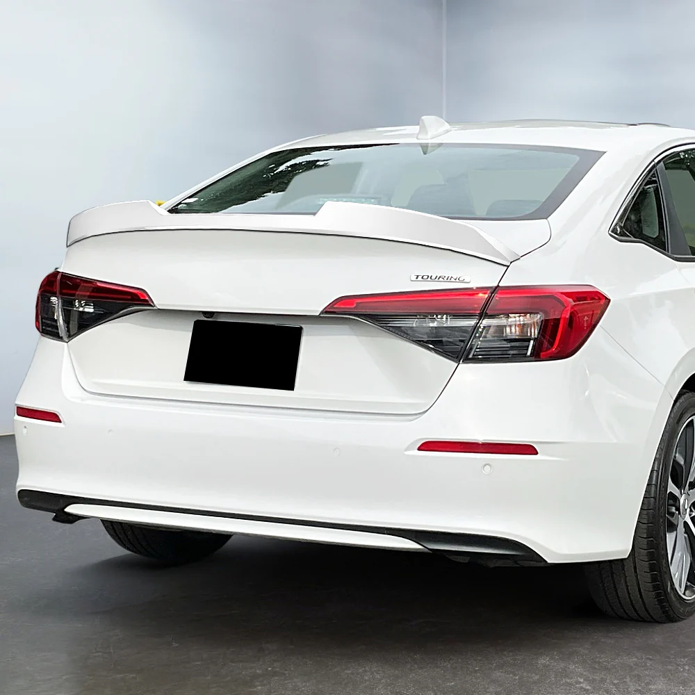 W-Power ABS STP-Style Rear Trunk Lip Duckbill Spoiler Wing For 2022 - 2026 Honda Civic 4-DR/Sedan -Pearl White - Image 7