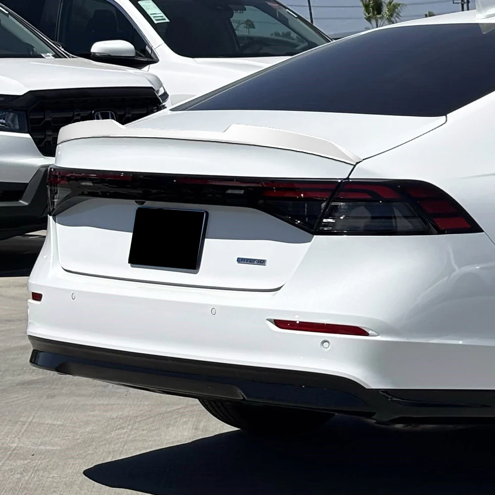 W-Power ABS STP-Style Rear Trunk Lip Duckbill Spoiler Wing For 2023 - 2026 Honda Accord 4-DR/Sedan -Pearl White - Image 6