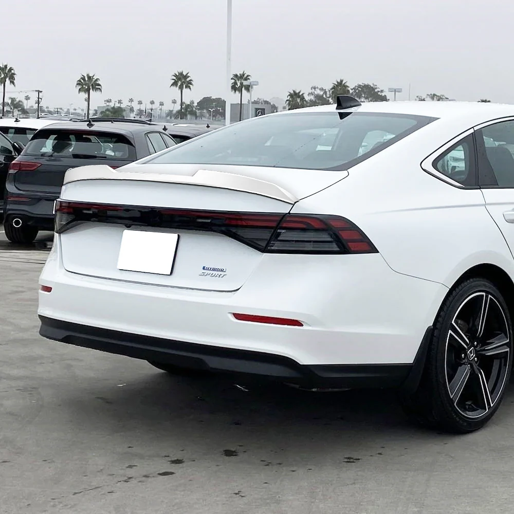 W-Power ABS STP-Style Rear Trunk Lip Duckbill Spoiler Wing For 2023 - 2026 Honda Accord 4-DR/Sedan -Pearl White - Image 7