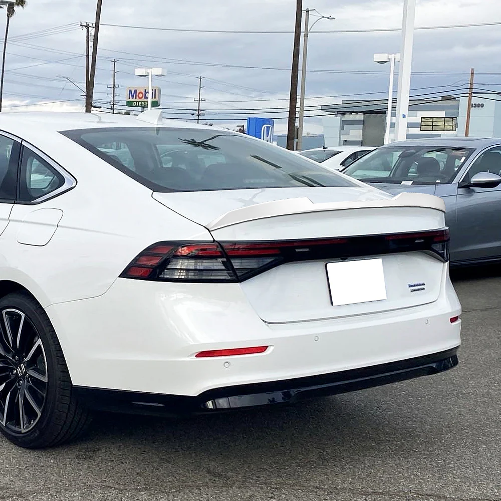 W-Power ABS STP-Style Rear Trunk Lip Duckbill Spoiler Wing For 2023 - 2026 Honda Accord 4-DR/Sedan -Pearl White - Image 8