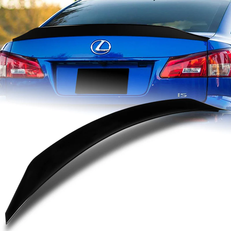 W-Power ABS STP-Style Rear Trunk Lip Spoiler Wing For 2006-2013 Lexus IS250 IS350 ISF -Pearl Black - Image 5