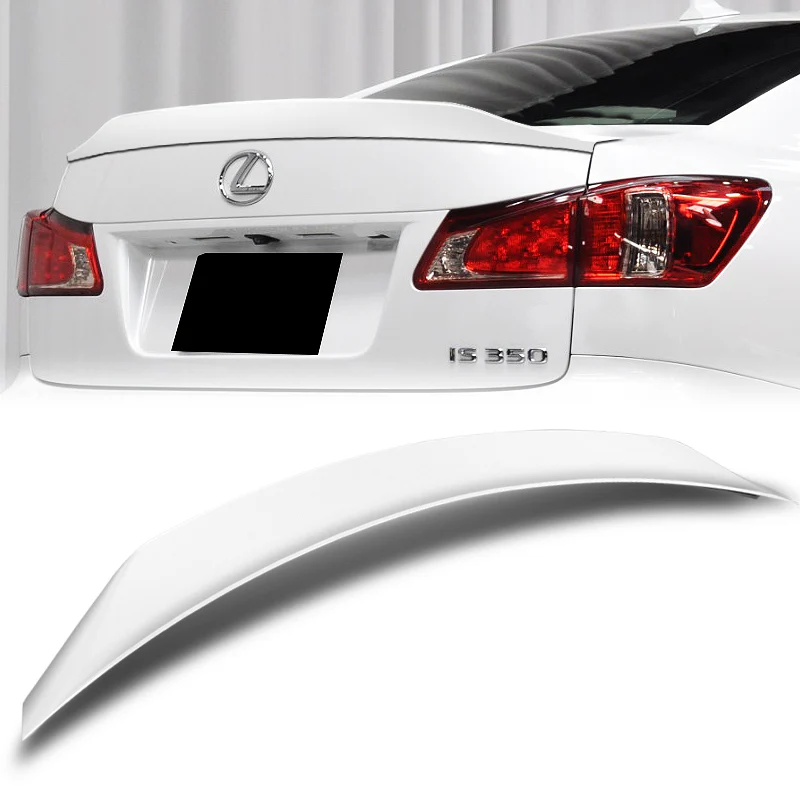 W-Power ABS STP-Style Rear Trunk Lip Spoiler Wing For 2006-2013 Lexus IS250 IS350 ISF -Pearl White - Image 5