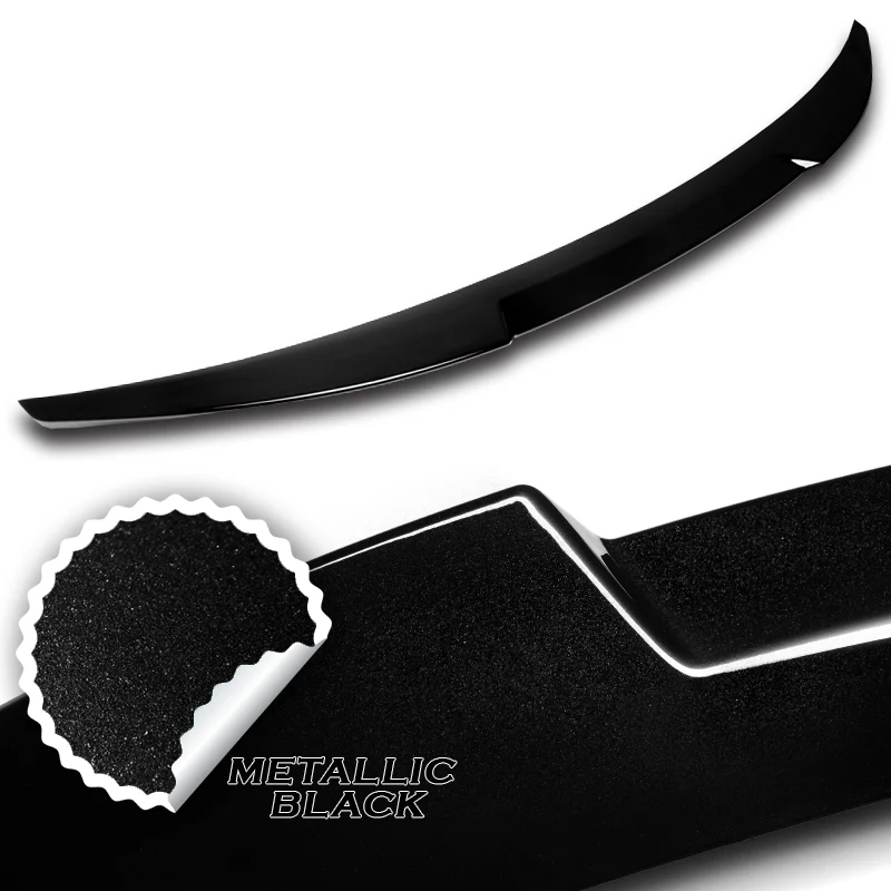 W-Power ABS V-Style Duckbill Rear Trunk Lip Spoiler Wing For 2018-2023 Kia Stinger -Pearl Black - Image 2