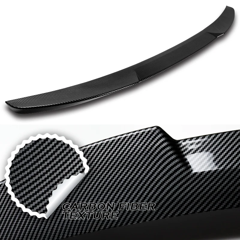 W-Power ABS V-Style Rear Trunk Lip Duckbill Spoiler Wing For 2013-2019 Nissan Sentra -Carbon Fiber Look - Image 3