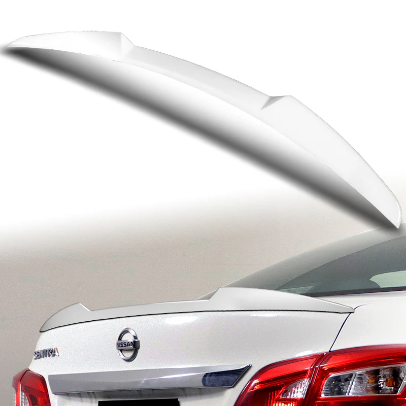W-Power ABS V-Style Rear Trunk Lip Duckbill Spoiler Wing For 2013-2019 Nissan Sentra -Pearl White - Image 5