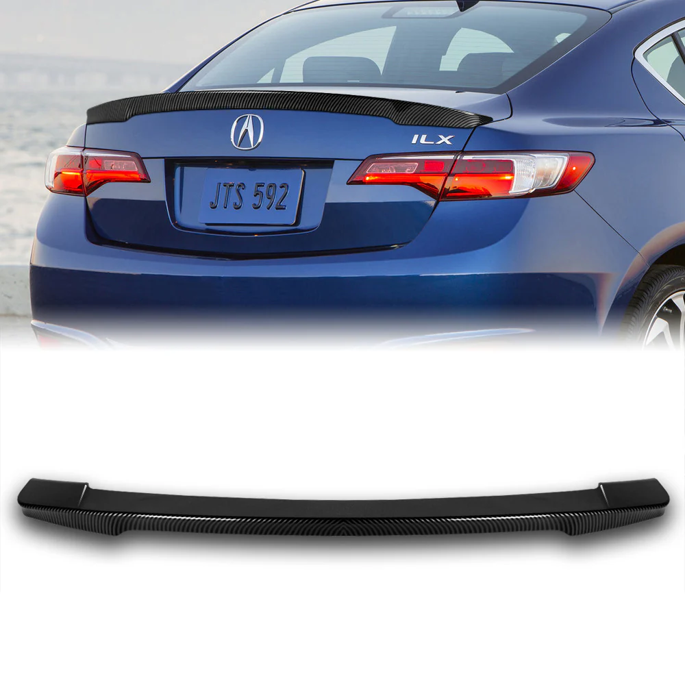W-Power ABS STP-Style Rear Trunk Lip Duckbill Spoiler Wing For 2013-2018 Acura ILX -Carbon Fiber Look - Image 5