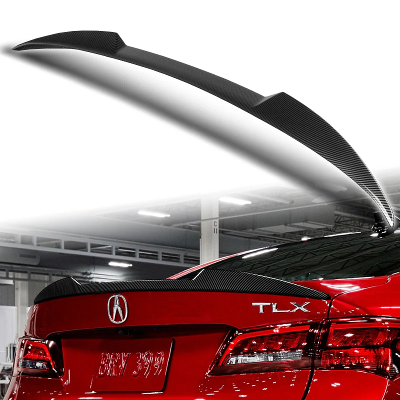 W-Power ABS V-Style Rear Trunk Lip Duckbill Spoiler Wing For 2015-2020 Acura TLX -Carbon Fiber Look - Image 5
