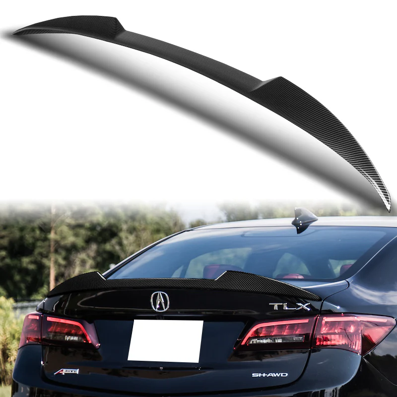 W-Power ABS V-Style Rear Trunk Lip Duckbill Spoiler Wing For 2015-2020 Acura TLX -Carbon Fiber Look - Image 6