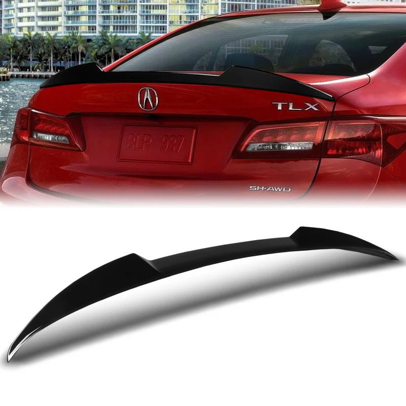 W-Power ABS V-Style Rear Trunk Lip Duckbill Spoiler Wing For 2015-2020 Acura TLX -Pearl Black - Image 5