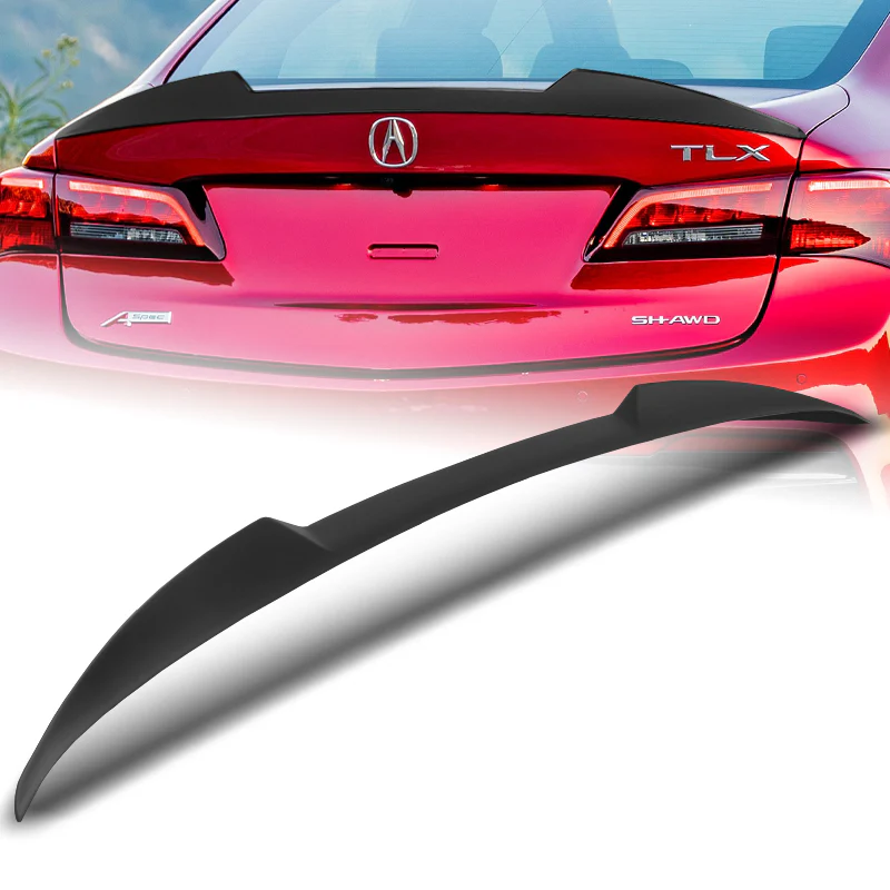 W-Power ABS V-Style Rear Trunk Lip Duckbill Spoiler Wing For 2015-2020 Acura TLX -Unpainted Matted Black - Image 6
