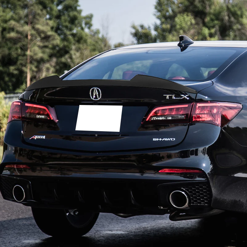 W-Power ABS V-Style Rear Trunk Lip Duckbill Spoiler Wing For 2015-2020 Acura TLX -Unpainted Matted Black - Image 7
