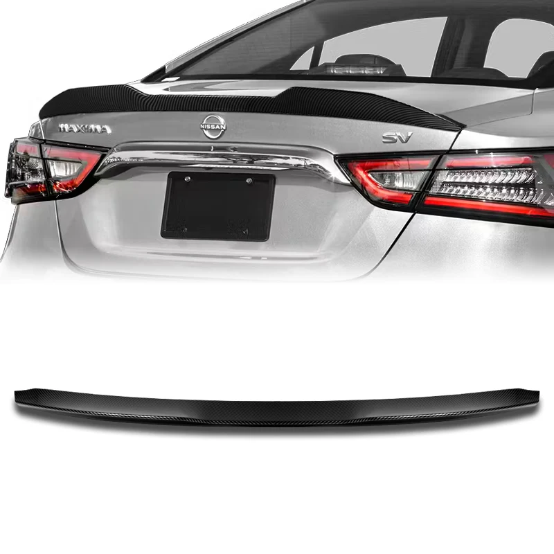 W-Power ABS V-Style Rear Trunk Lip Duckbill Spoiler Wing For 2016-2023 Nissan Maxima -Carbon Fiber Look - Image 6