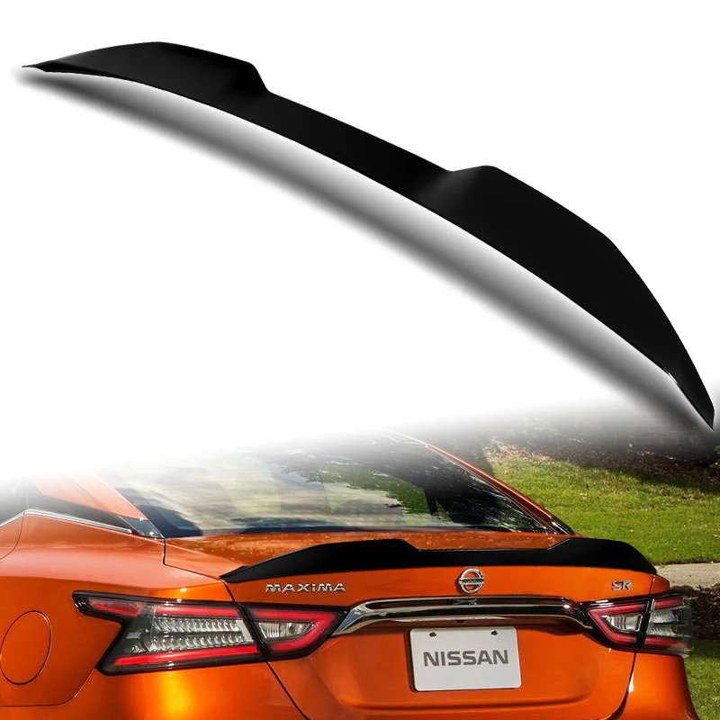 W-Power ABS V-Style Rear Trunk Lip Duckbill Spoiler Wing For 2016-2023 Nissan Maxima -Pearl Black - Image 5