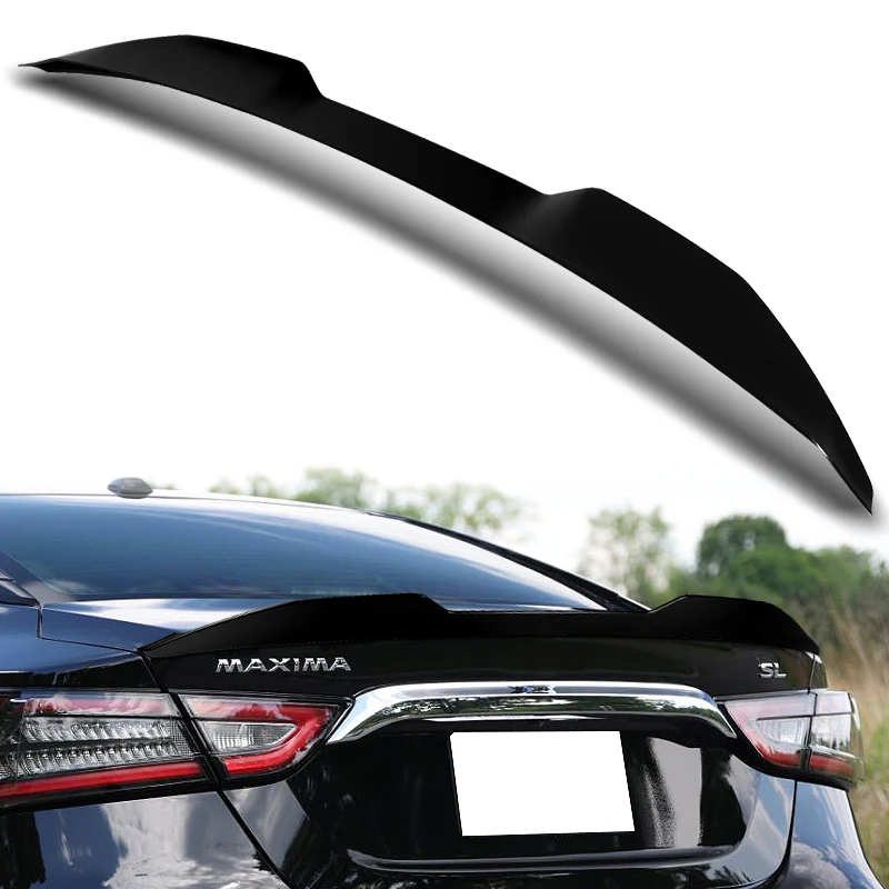 W-Power ABS V-Style Rear Trunk Lip Duckbill Spoiler Wing For 2016-2023 Nissan Maxima -Pearl Black - Image 6