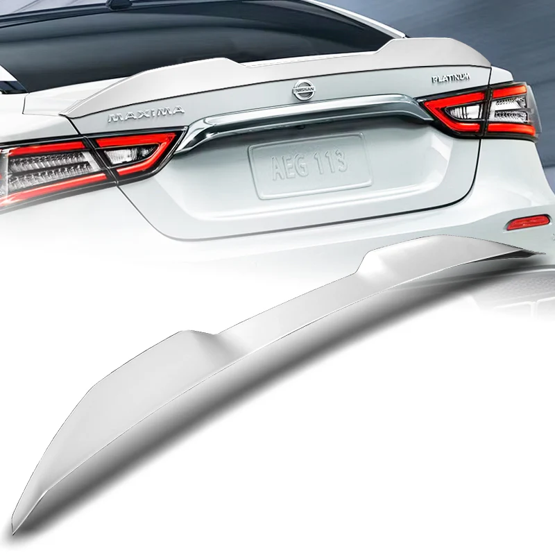 W-Power ABS V-Style Rear Trunk Lip Duckbill Spoiler Wing For 2016-2023 Nissan Maxima -Pearl White - Image 6